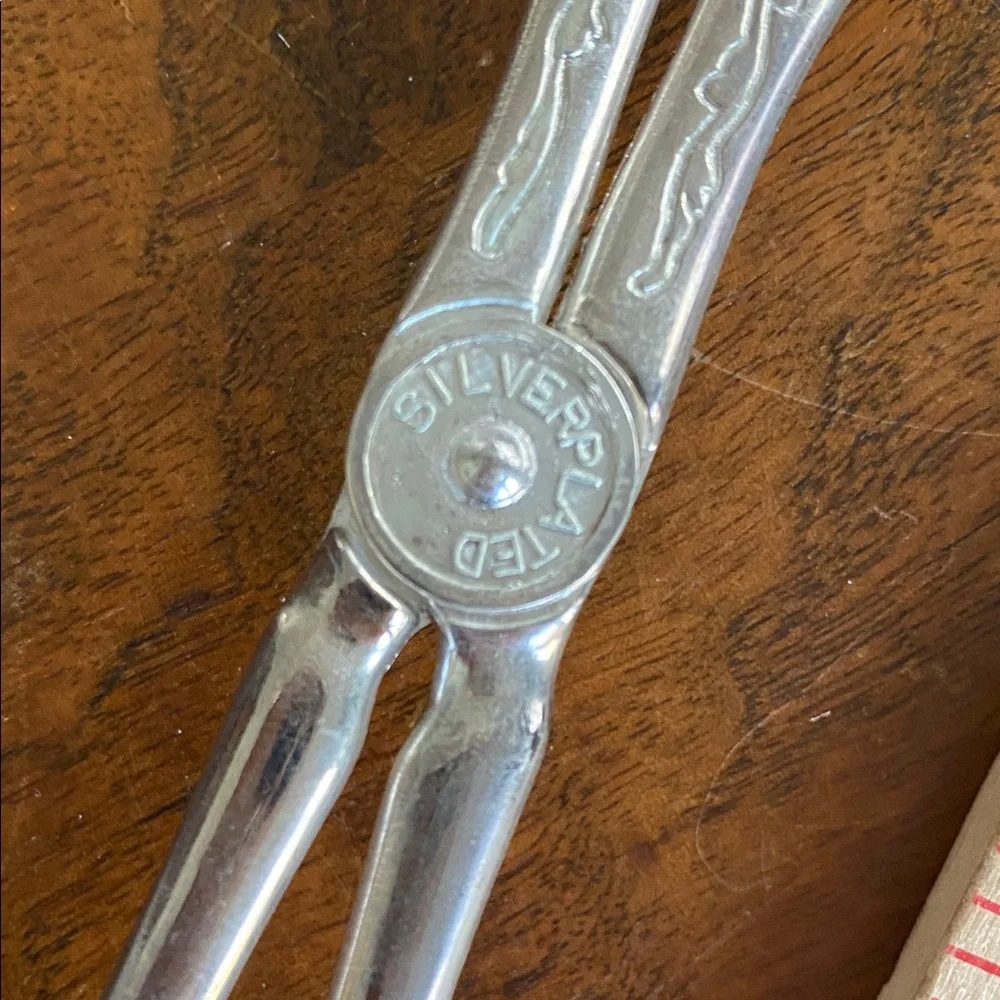 Silver Serving Tongs Vintage scissor style pastry or sandwich tongs silverplate